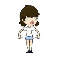 comic cartoon happy woman N66