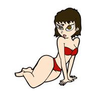 comic cartoon sexy woman in underwear N6