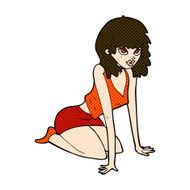 comic cartoon woman in sexy pose N4