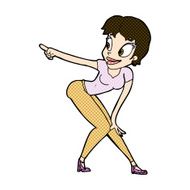 comic cartoon pretty woman pointing N11