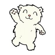 comic cartoon waving polar bear N11