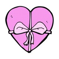 comic cartoon heart shaped present N3