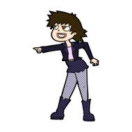 comic cartoon woman pointing N55