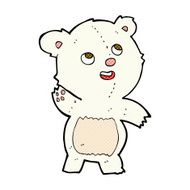 comic cartoon cute waving polar bear teddy