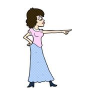comic cartoon woman pointing finger N3