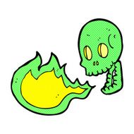 comic cartoon fire breathing skull N2