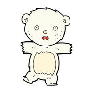 comic cartoon shocked polar bear cub