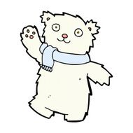 comic cartoon teddy bear wearing scarf N5