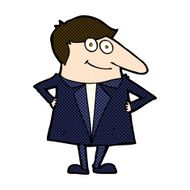comic cartoon happy man in suit N3