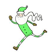 comic cartoon running santa N4