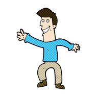 comic cartoon happy man dancing N11
