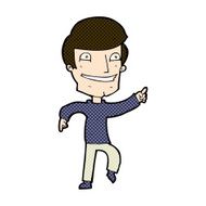 comic cartoon happy man pointing N17