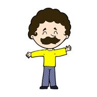comic cartoon boy with mustache N3