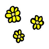 comic cartoon flowers N12