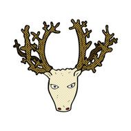 comic cartoon stag head N2