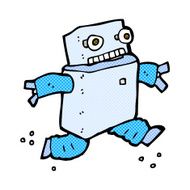 comic cartoon running robot N2