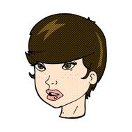 comic cartoon pretty female face N27