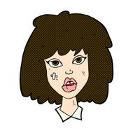 comic cartoon woman with bruised face N3