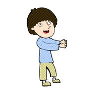 comic cartoon happy man showing N3