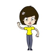 comic cartoon pretty woman waving N24