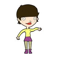 comic cartoon happy woman N67