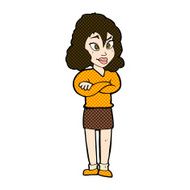 comic cartoon woman with crossed arms N12