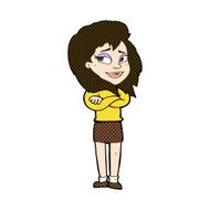 comic cartoon woman with crossed arms N13
