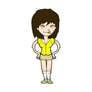 comic cartoon woman with hands on hips N65