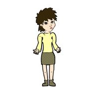 comic cartoon woman shrugging shoulders N126