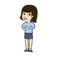 comic cartoon happy woman looking over N3