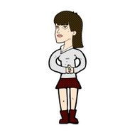 comic cartoon woman waiting N5