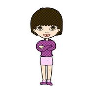 comic cartoon woman with folded arms N9