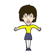 comic cartoon shocked woman N27