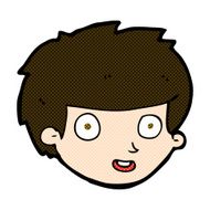 comic cartoon happy boy&#039;s face N6