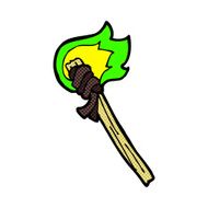 comic cartoon burning torch N3