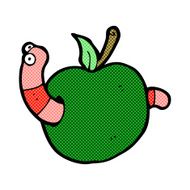 comic cartoon worm in apple N3