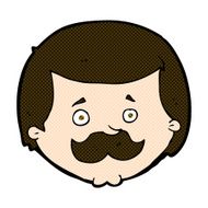 comic cartoon man with mustache N25