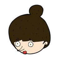 comic cartoon surprised woman&#039;s face N3