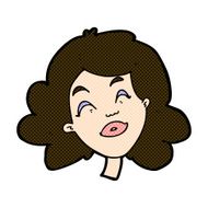 comic cartoon happy female face N54
