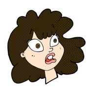 comic cartoon shocked female face N2