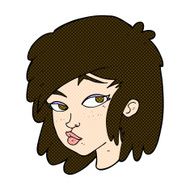 comic cartoon curious woman N17