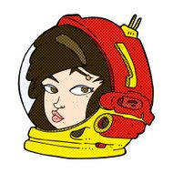 comic cartoon female astronaut N7