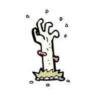 comic cartoon zombie rising from grave N9