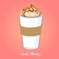 Hand drawn vector illustration - coffee drink with chocolate N2