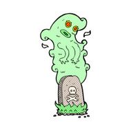 comic cartoon ghost rising from grave N8