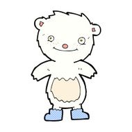 comic cartoon teddy polar bear wearing boots