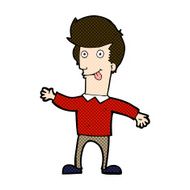 comic cartoon man sticking out tongue N8