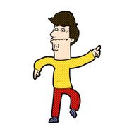 comic cartoon worried man pointing N8