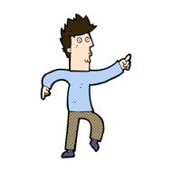 comic cartoon worried man pointing N9