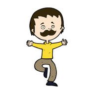 comic cartoon dancing man with mustache N3